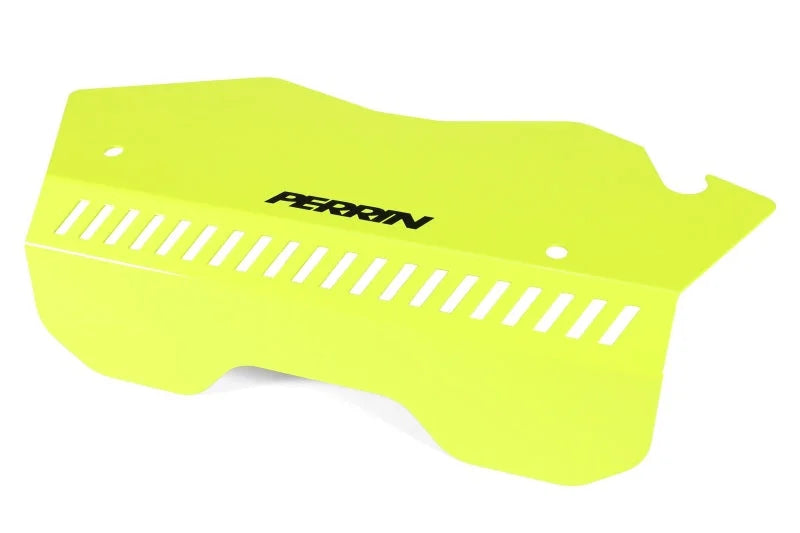 PERRIN 22-25 Subaru WRX Pulley Cover - Neon Yellow (TALL - For Use w/o PERRIN AOS) - Back View