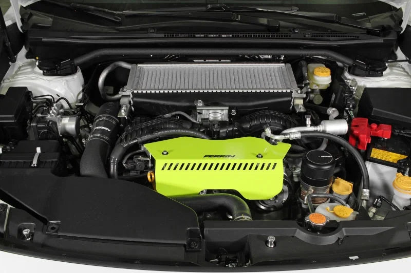 PERRIN 22-25 Subaru WRX Pulley Cover - Neon Yellow (TALL - For Use w/o PERRIN AOS) - Additional View 8