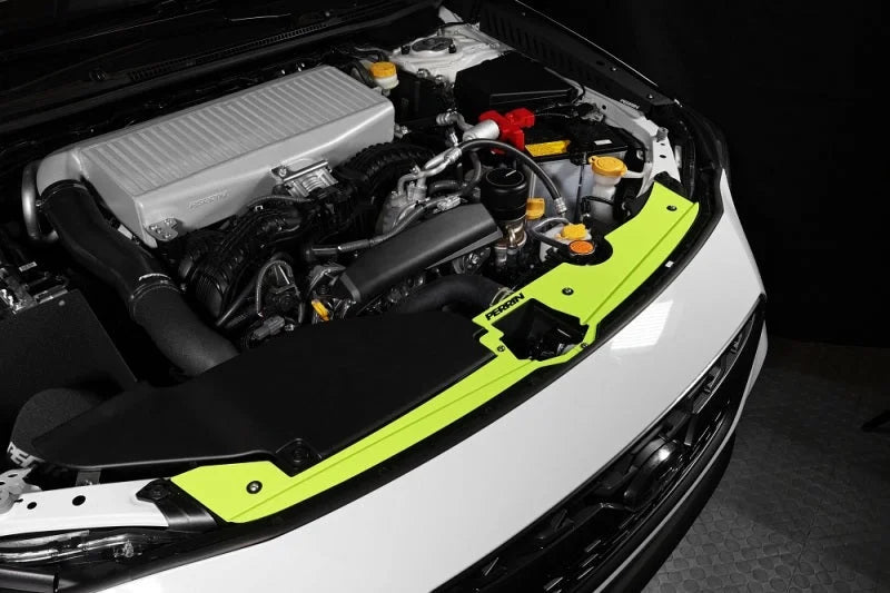 PERRIN 22-25 Subaru WRX Radiator Shroud - Neon Yellow - Back View