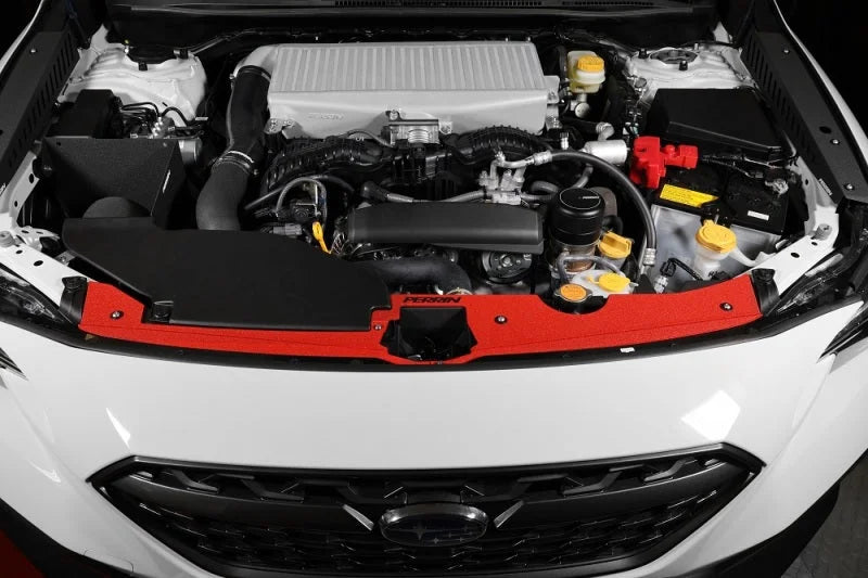 PERRIN 22-25 Subaru WRX Radiator Shroud - Red - Side View