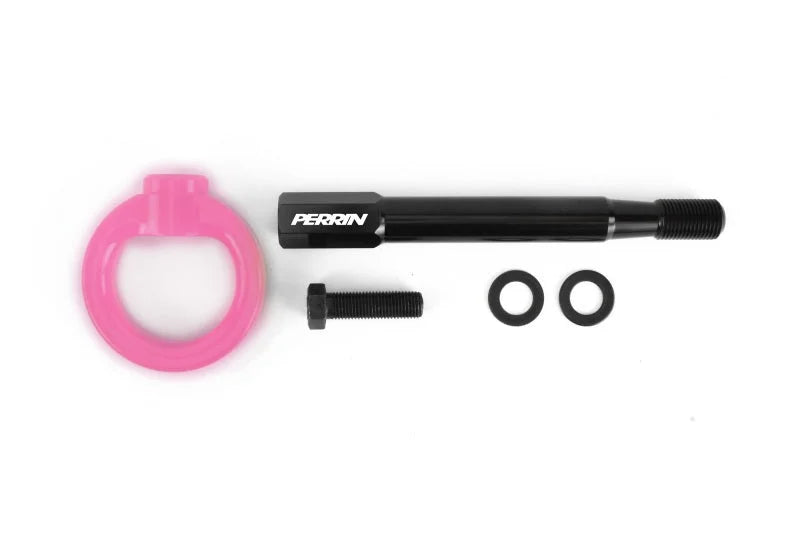 PERRIN 22-25 Toyota GR86 Tow Hook Kit (Front) - Hyper Pink - Side View