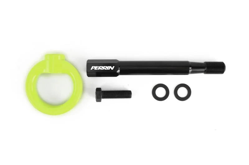 PERRIN 22-25 Toyota GR86 Tow Hook Kit (Front) - Neon Yellow - Side View