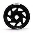 Load image into Gallery viewer, PERRIN 93-14 Subaru Impreza (Incl. 02-14 WRX) / 04-21 STI Lightened Crank Pulley - Black - Back View