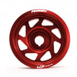 Load image into Gallery viewer, PERRIN 93-14 Subaru Impreza (Incl. 02-14 WRX) / 04-21 STI Lightened Crank Pulley - Red - Side View