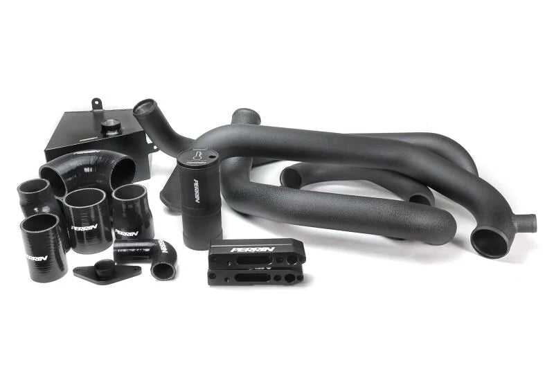 PERRIN Front Mount Intercooler Boost Tube Kit - Black fits 2015-2021 Subaru STI - Installation View