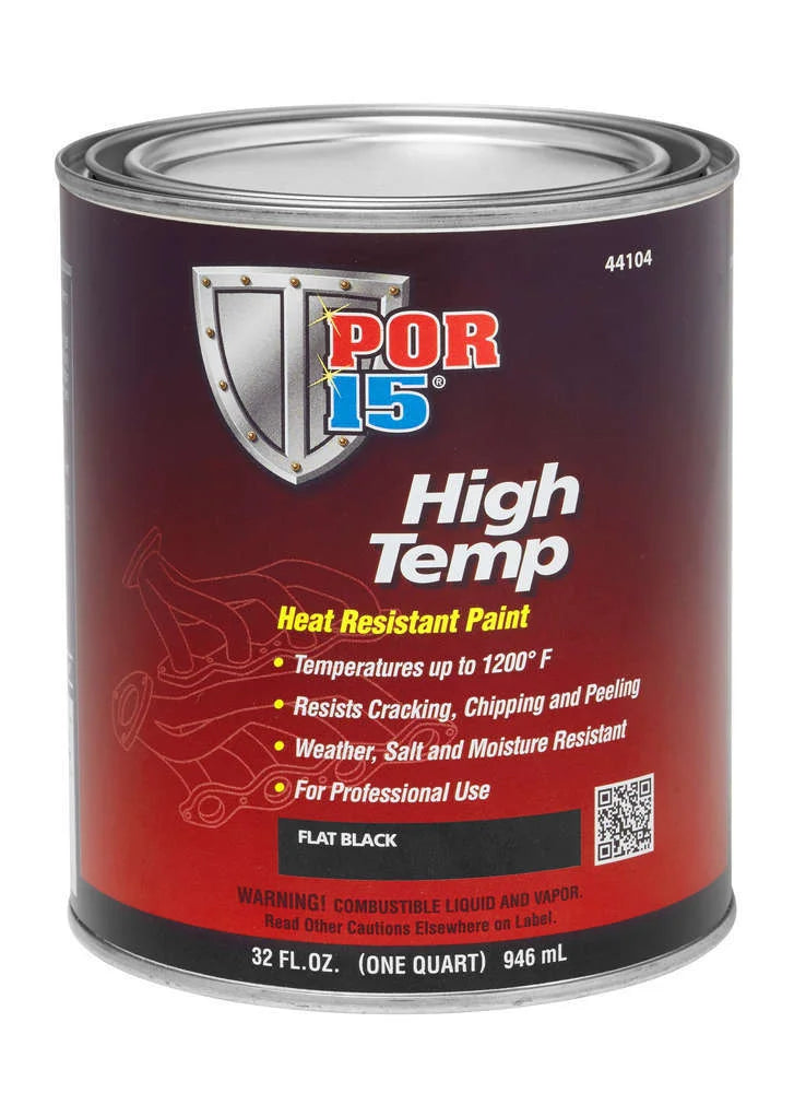 POR-15 High Temperature Flat Bl ack Paint Quart 44104