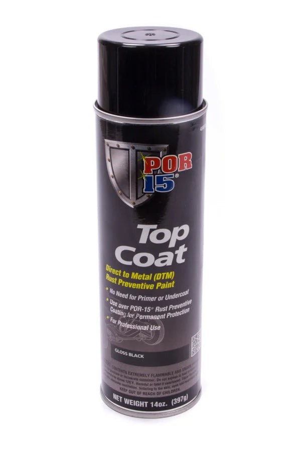 POR-15 Top Coat Paint Gloss Black 14oz Aerosal 45818