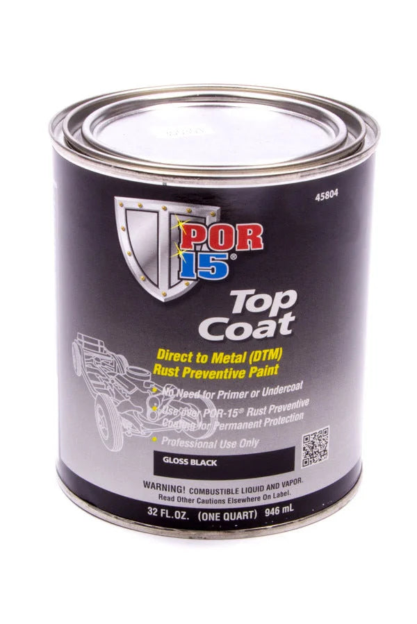 POR-15 Top Coat Paint Gloss Black Quart 45804