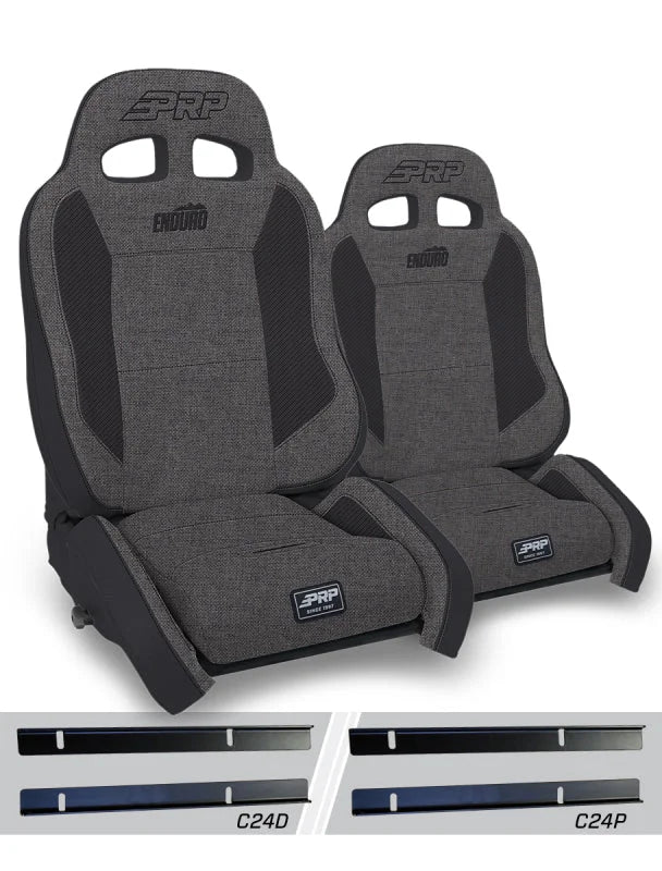 PRP 03-06 Jeep Wrangler TJ Enduro Elite Suspension Seat Crawl Edition - Gray (Pair) - Main Product View