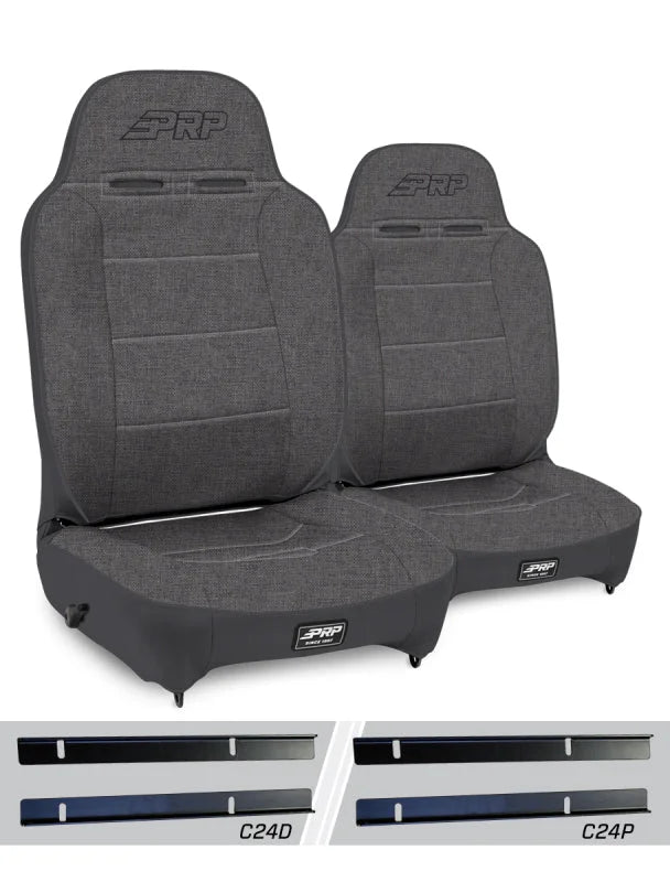 PRP 03-06 Jeep Wrangler TJ Enduro High Back Reclining Suspension Seats Kit - Gray (Pair) - Main Product View