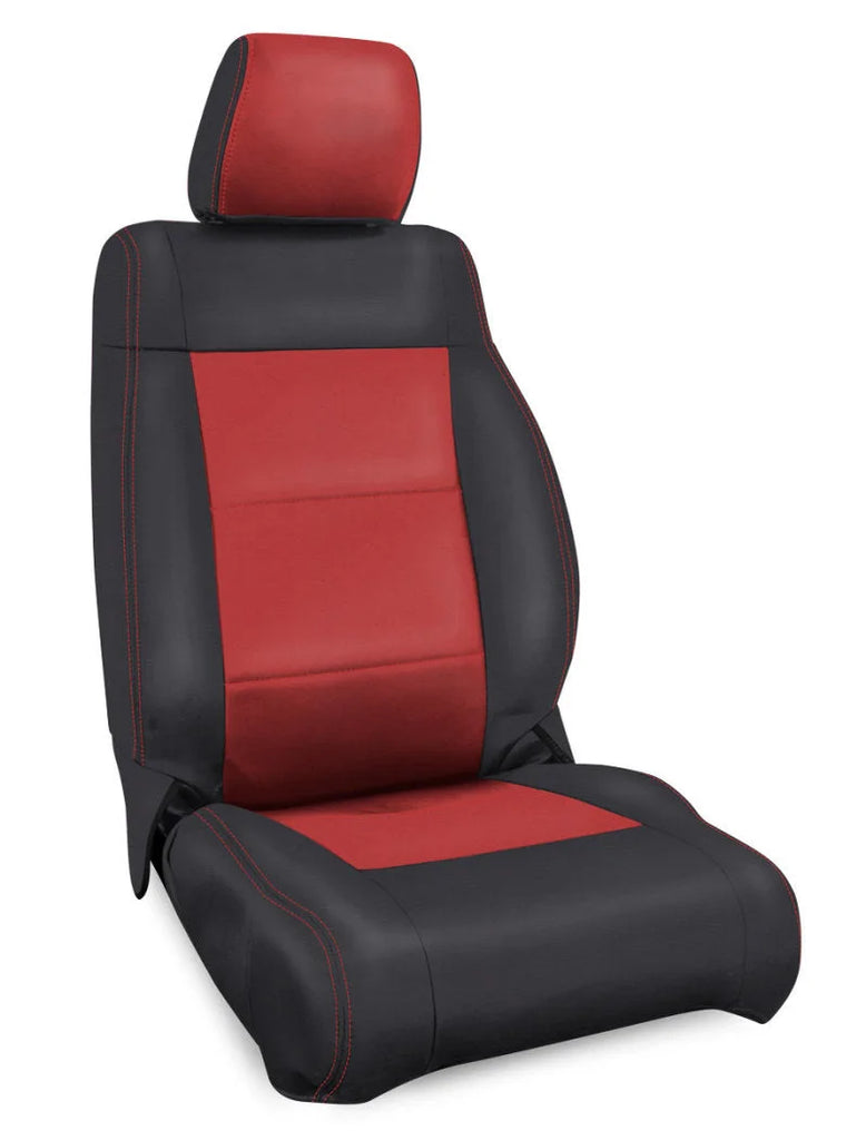 PRP 07-10 Jeep Wrangler JK Front Seat Covers/2 door or 4 door (Pair) - Black/Red - Side View