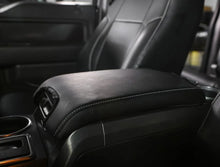 Load image into Gallery viewer, PRP 10-14 Ford Raptor  Center Console Cover- Black with Silver Stitch - Side View