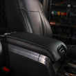 Load image into Gallery viewer, PRP 10-14 Ford Raptor  Center Console Cover- Black with Silver Stitch - Back View