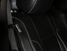 Load image into Gallery viewer, PRP 12-14 Ford Raptor Front Seat Covers (Pair) - Black w Silver Stitch - Side View