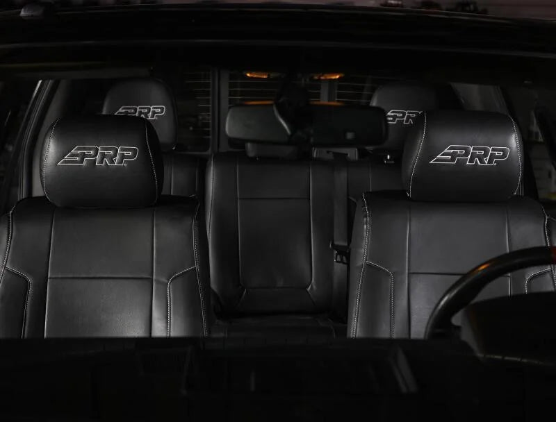 PRP 12-14 Ford Raptor Front Seat Covers (Pair) - Black w Silver Stitch - Installation View