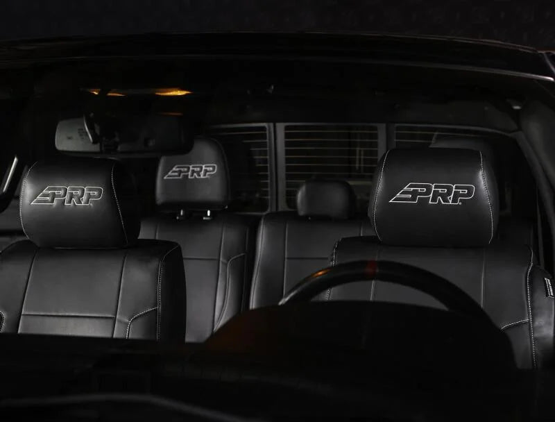 PRP 12-14 Ford Raptor Front Seat Covers (Pair) - Black w Silver Stitch - Additional View 6