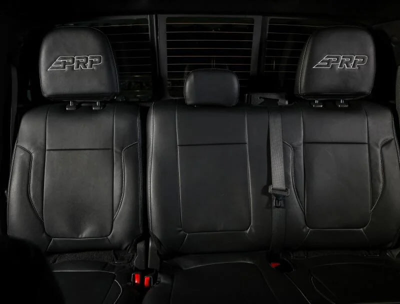PRP 12-14 Ford Raptor  Rear Bench Seat Covers- Black with Silver Stitch - Side View
