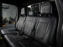 Load image into Gallery viewer, PRP 12-14 Ford Raptor  Rear Bench Seat Covers- Black with Silver Stitch - Back View