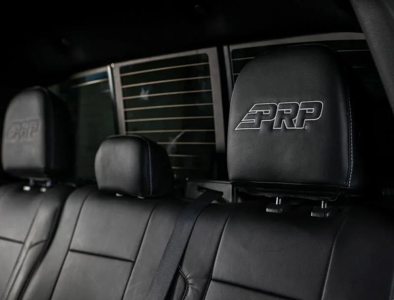 PRP 12-14 Ford Raptor  Rear Bench Seat Covers- Black with Silver Stitch - Installation View