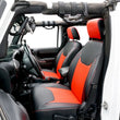 Load image into Gallery viewer, PRP 13-18 Jeep Wrangler JK Front Seat Covers/2 door or 4 door (Pair) - Black/Red - Side View