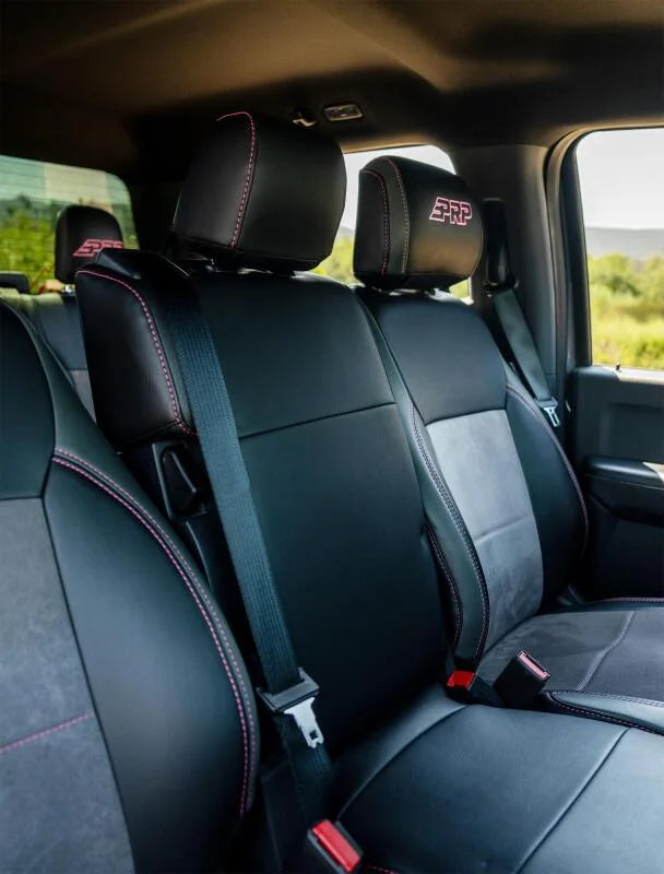 PRP 2015+ Ford F150 / 2017+ Super Duty Center Jump Seat Cover w/ Std. Console - Red - Side View