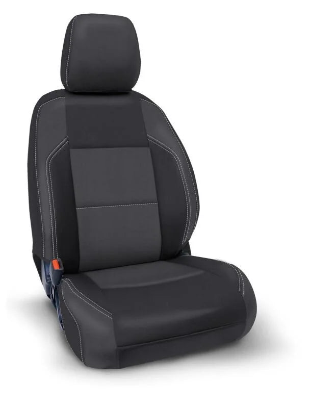 PRP 2016+ Toyota Tacoma Front Seat Covers with Electric Seat Adjusters (Pair) - Black/Grey - Main Product View