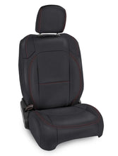 Load image into Gallery viewer, PRP 2018+ Jeep Wrangler JL/2 door/Rubicon  Front Seat Covers (Pair) - Black with Red Stitching - Main Product View