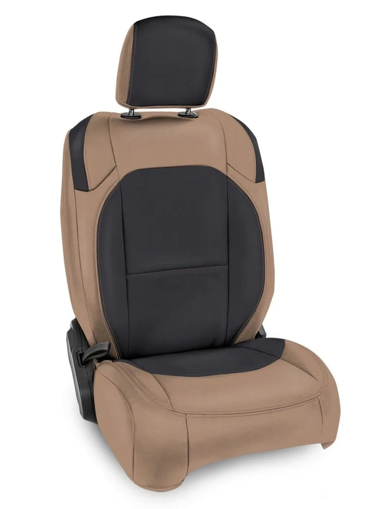 PRP 2018+ Jeep Wrangler JL/2 door/Rubicon Front Seat Covers (Pair) - Black/Tan - Main Product View
