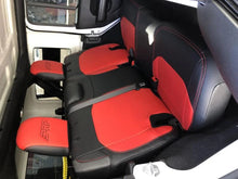 Load image into Gallery viewer, PRP 2018+ Jeep Wrangler JLU/4 door Rear Bench Cover with Leather Interior - Black/Red - Side View