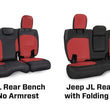 Load image into Gallery viewer, PRP 2018+ Jeep Wrangler JLU/4 door Rear Bench Cover with Leather Interior - Black/Red - Installation View