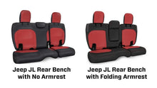 Load image into Gallery viewer, PRP 2018+ Jeep Wrangler JLU/4 door Rear Bench Cover with Leather Interior - Black/Red - Installation View