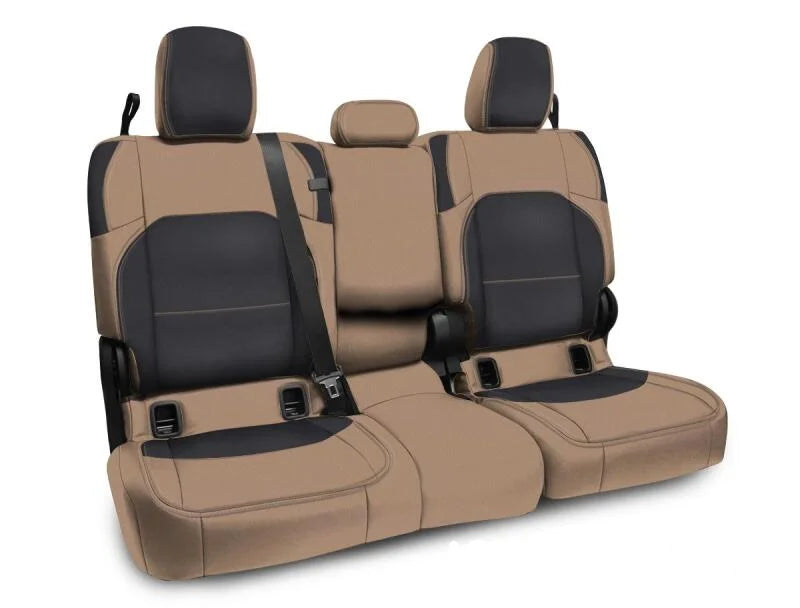 PRP 2020+ Jeep Gladiator JT Rear Bench Cover with Leather Interior - Black/Tan - Main Product View