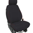 Load image into Gallery viewer, PRP 2021+ Ford 150/ 2023+ SuperDuty Front Seat Covers (Pair) - Black w/ Red Stich - Main Product View