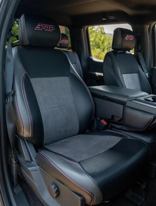 PRP 2021+ Ford 150/ 2023+ SuperDuty Front Seat Covers (Pair) - Custom - Back View