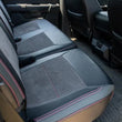Load image into Gallery viewer, PRP 2021+ Ford 150/ 2023+ SuperDuty Rear Seat Covers (Pair) - Black w/ Red Stitch - Installation View