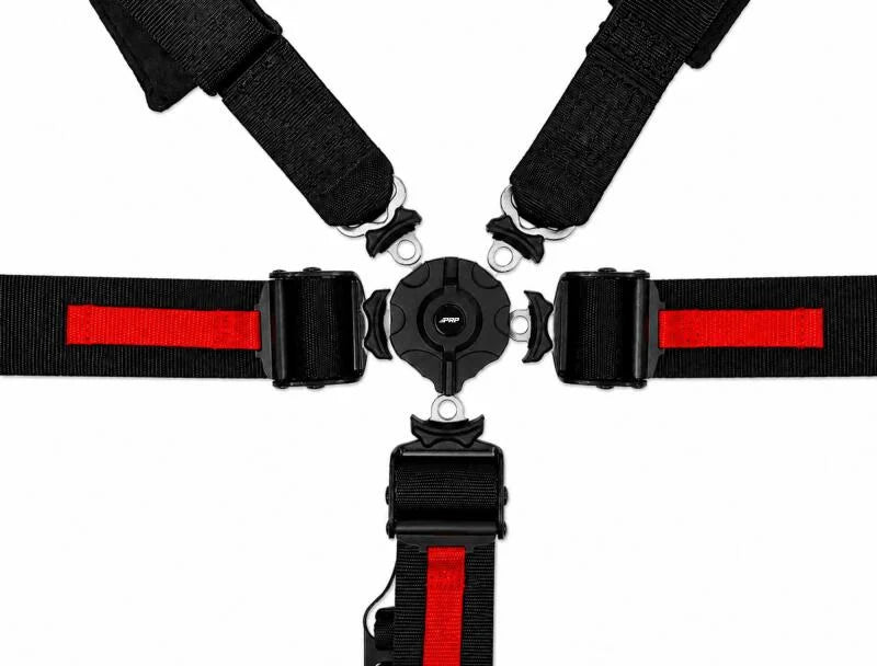 PRP 5.2 Cam-Lock Harness SFI 16.1 with Ratchet Straps- Black - Back View