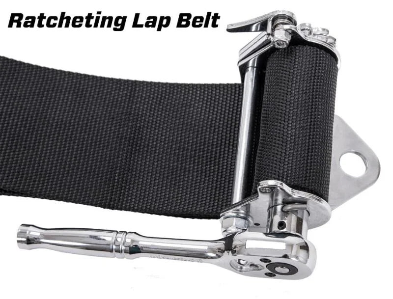 PRP 5.2 Cam-Lock Harness w/ Ratchet Lap Belt - Black - Installation View
