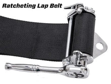 Load image into Gallery viewer, PRP 5.2 Cam-Lock Harness w/ Ratchet Lap Belt - Black - Installation View