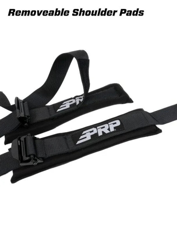 PRP 5.3x2 Harness - 5 Point Harness 3In Lap Belts 2In Shoulder Belts w/ Removable Pads - Back View