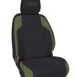 Load image into Gallery viewer, PRP 6-23 Toyota Tacoma Front Seat Covers (Pair) - Black/Olive Green - Side View