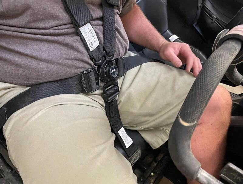 PRP Adjustable 5th Point Crotch Belt for Cam-Lock Harness - Installation View