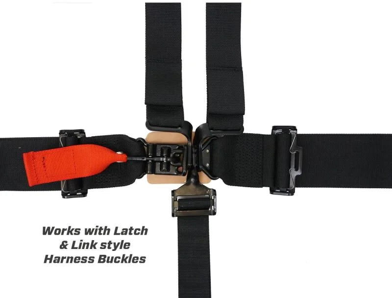 PRP Adjustable Crotch Belt for Latch and Link Harness - 5th Point Only - Black - Installation View