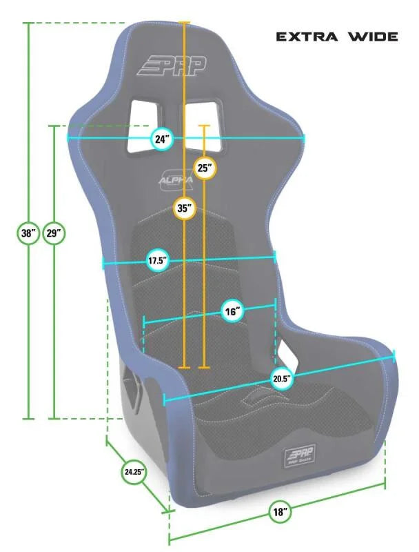 PRP Alpha Composite Seat/Extra Wide - Detail View