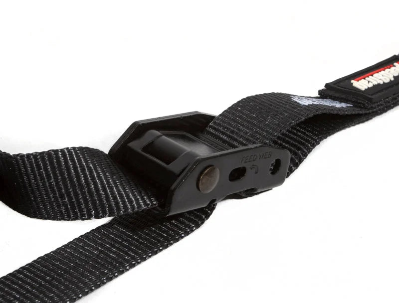 PRP Cam-Lock 1in.x10ft. Tie Down with Snap S Hooks and Soft Tie - Black - Pr. - Side View