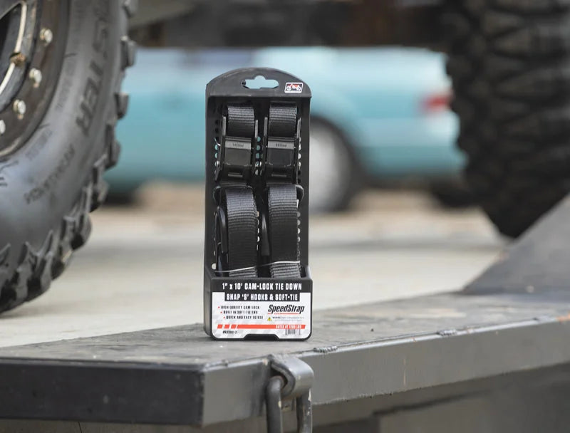 PRP Cam-Lock 1in.x10ft. Tie Down with Snap S Hooks and Soft Tie - Black - Pr. - Back View