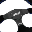 Load image into Gallery viewer, PRP Comp-R D-Shape Suede Steering Wheel - Blue - Side View