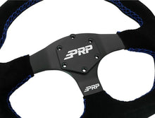 Load image into Gallery viewer, PRP Comp-R D-Shape Suede Steering Wheel - Blue - Side View