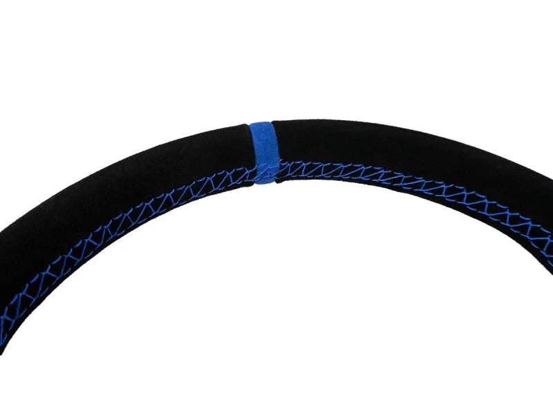PRP Comp-R D-Shape Suede Steering Wheel - Blue - Detail View