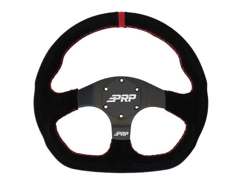 PRP Comp-R D-Shape Suede Steering Wheel - Red - Main Product View