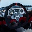 Load image into Gallery viewer, PRP Comp-R D-Shape Suede Steering Wheel - Red - Side View